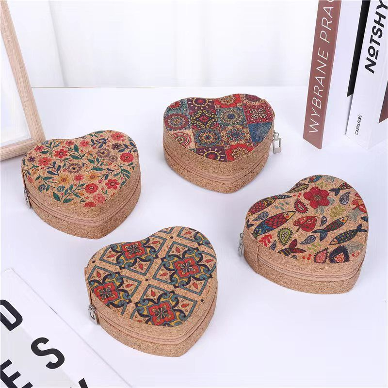 Travel-Friendly Heart-Shaped Earring & Ring Storage Case, Luxury Gift for Women A 12*11*5cm