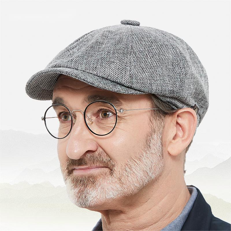 New Arrival Hot sale Retro Newsboy Caps Men Octagonal Hats British Painters Hats Spring Summer Berets Herringbone Flat Caps Hip Hop Berets Black one size