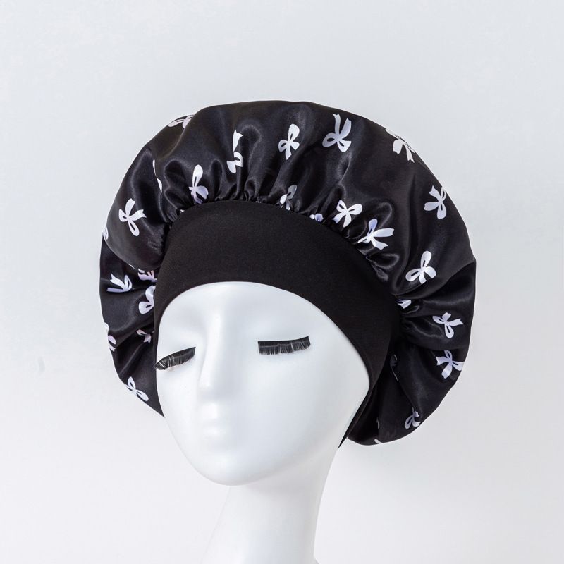 Satin Headscarf Hat Sleeping Bonnet Women Curly Hair Wrap Silk Cap Fashion Head Scarf Headwear Night Sleep Hat Adjust Head Cover Hat For Curly Springy Hair Styling Accessories Soft Elastic Band Brown