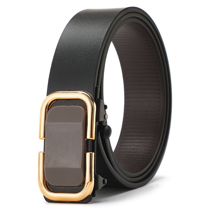 Men Belts Automatic Buckle Belt PU Leather Inner Wear Toothless High Quality Belts For Men Leather Strap Casual Business Jeans Belts Men Luxury Designer Brand gold one size