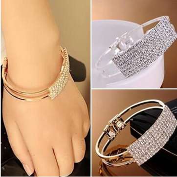 Bracelet Wristband Bracelet Cuff Glitter Lady Gift Silver Girth:22.5cm
