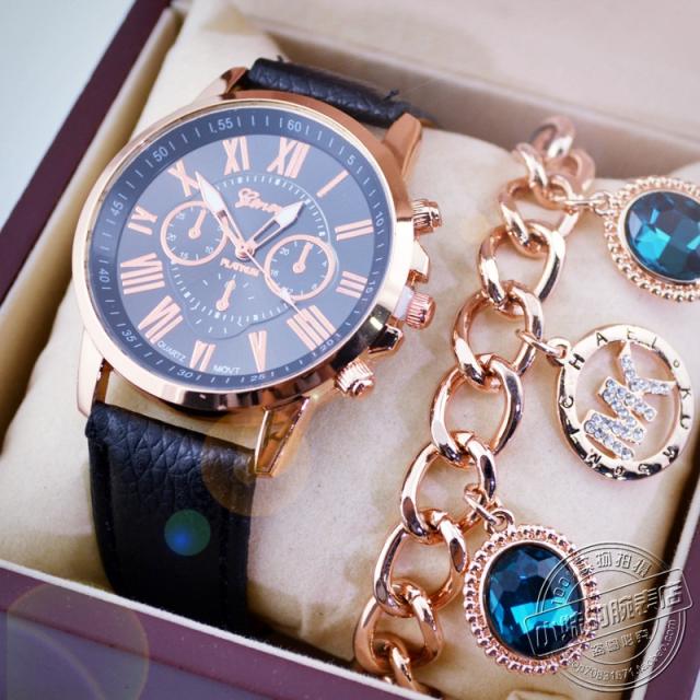 Geneva fashion three eye Rome quartz women watch lovers Watch Red One Size