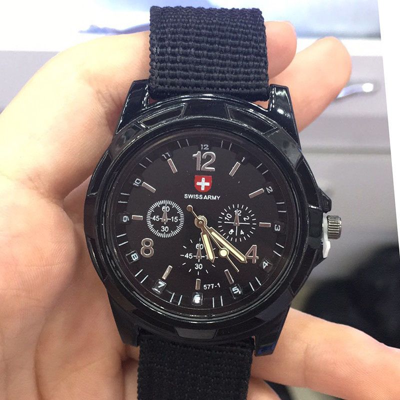 Nylon Band Military Watch Men Watches Army Wrist Watch Quartz Men Sports Watches Black One Size