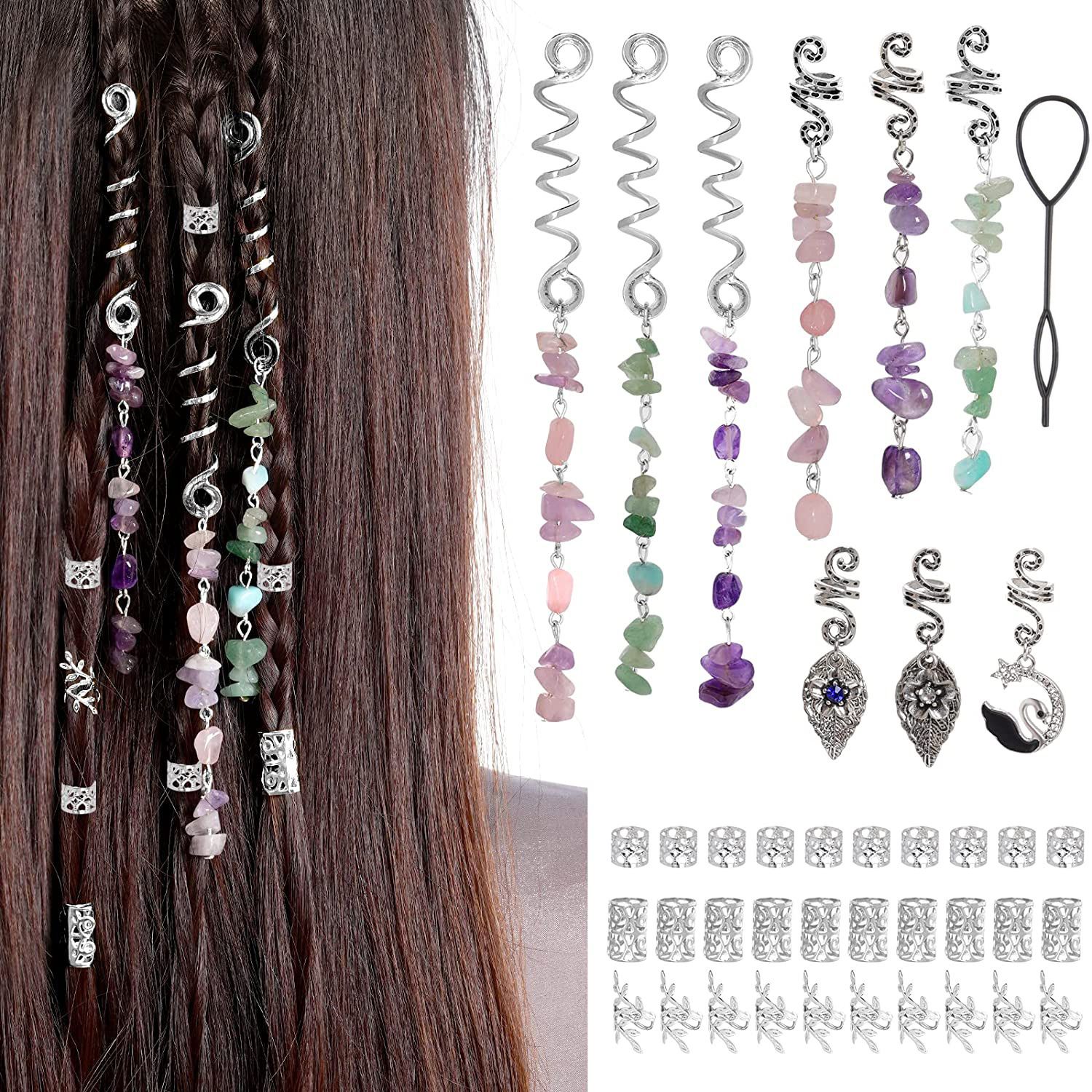 Fashion explosion big braid hair accessories big pendant New DIY alloy dreadlock spring pendant 40 pieces