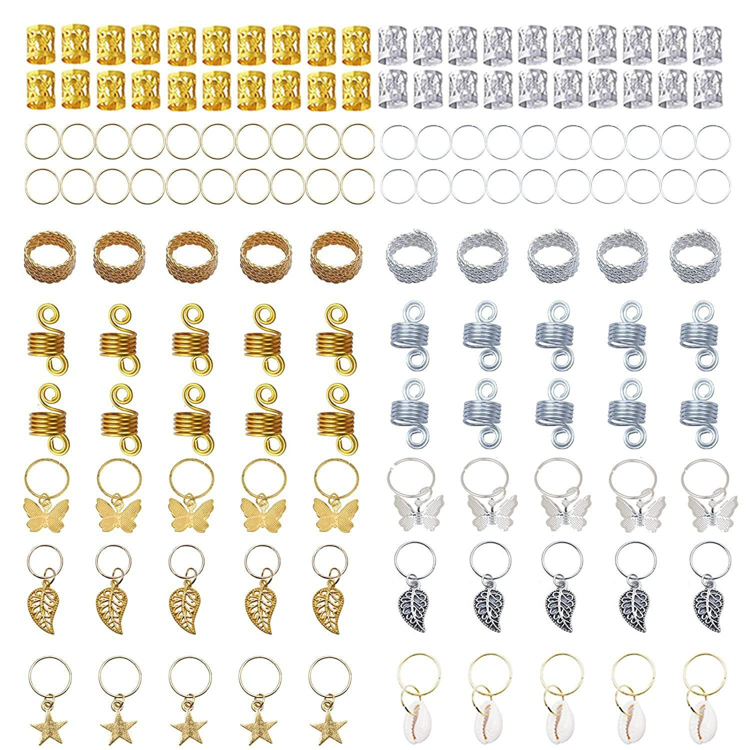 140 accessories for women's braid Butterfly clip Hair accessories Braid bead Hair hoop Star shell pendant Braid hair clips