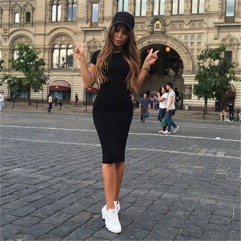 Fashion New Hot Sale Bag Hip Casual Dress Slim Fit Comfortable Women's Popular Solid Color Simple Dress 4 Colors Grey M