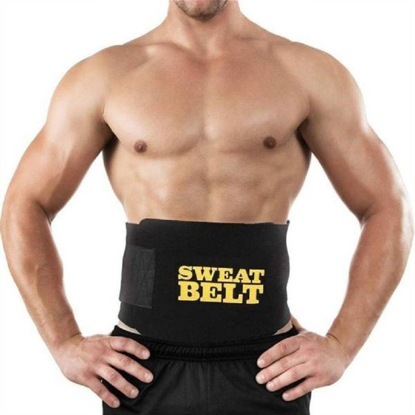 premium waist trainer&trimmer sweat belt for men&women fitness shapewear wrap tummy stomach weight loss fat burner slimming Black One Size