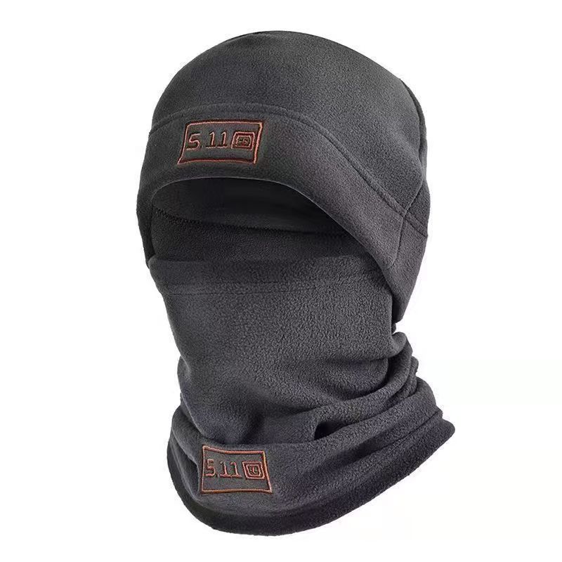 Balaclavas Winter Polar Coral Velvet Balaclava Men'S Face Mask Thermal Hat Thermal Head Tactical Military Sports Scarf Ski Hat Blue 50-60cm