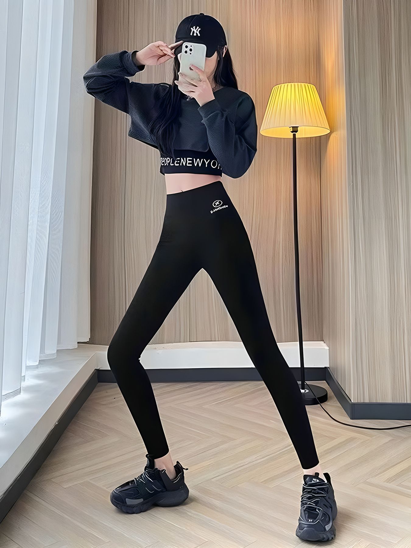 Women's long seamless quick-drying hip lift yoga pants fitness sports high-waisted leggings Black S