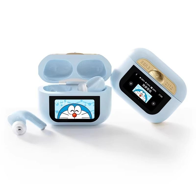Doraemon noise reduction earphone Wireless Earbuds with Microphone, Bluetooth Earbuds with Charging Case for Ear Buds, Designed for School, Home, or Travel blue Doraemon 10*3*10cm