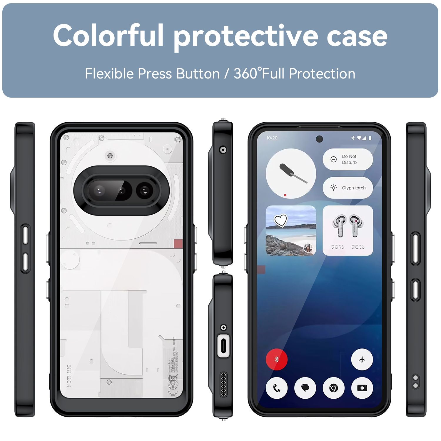 nothing phone 3a back cover case Clear PC+ Transparent TPU Bumper lucency 3A *5pcs