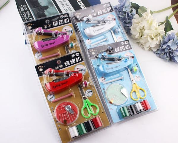 portable manual sewing machine set