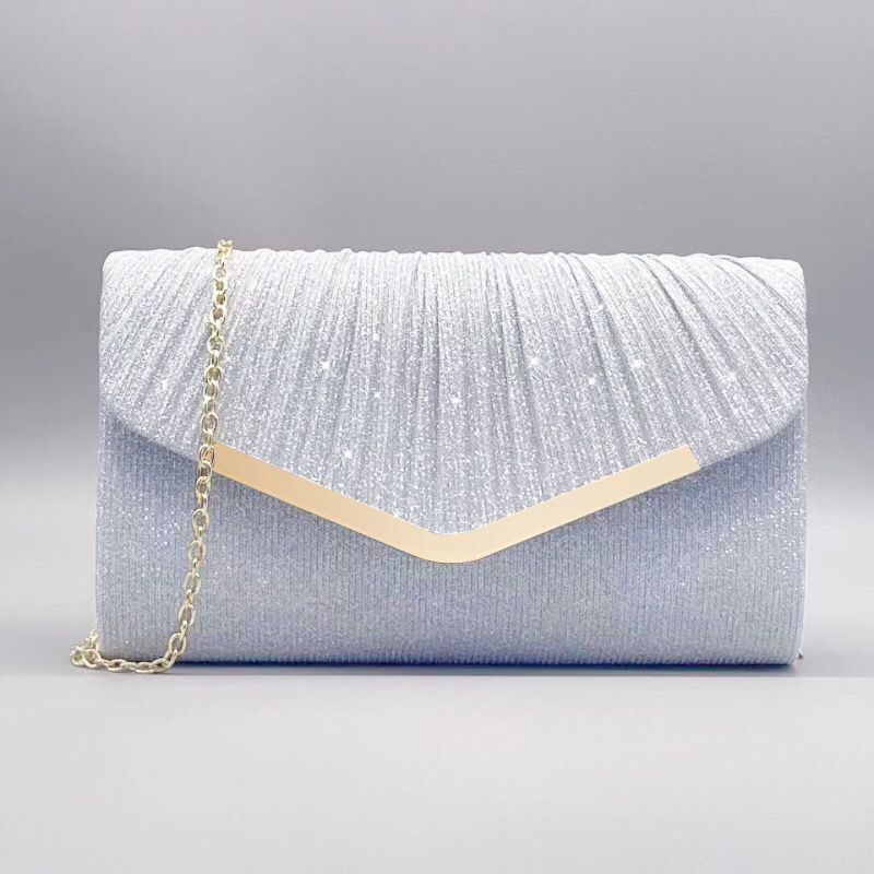 Silver Clutch Bags, Women's Clutches Evening Bags with Detachable Chain, Sequin Bag Envelope Handbags Purses for Women Bridal Prom Party Wedding black One size fits all