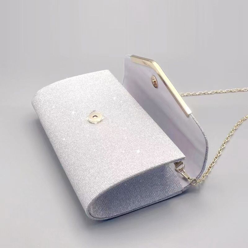 Silver Clutch Bags, Women's Clutches Evening Bags with Detachable Chain, Sequin Bag Envelope Handbags Purses for Women Bridal Prom Party Wedding black One size fits all