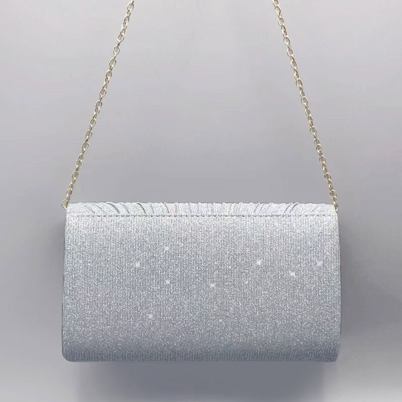 Silver Clutch Bags, Women's Clutches Evening Bags with Detachable Chain, Sequin Bag Envelope Handbags Purses for Women Bridal Prom Party Wedding black One size fits all