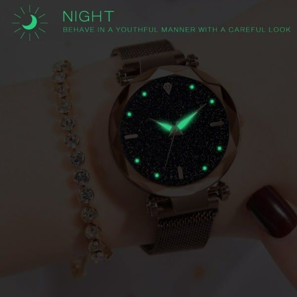 Women Watches 2019 Ladies Watch Starry Sky Magnetic Waterproof Female Wristwatch Luminous Relogio Feminino Reloj Mujer Rose Gold One Size