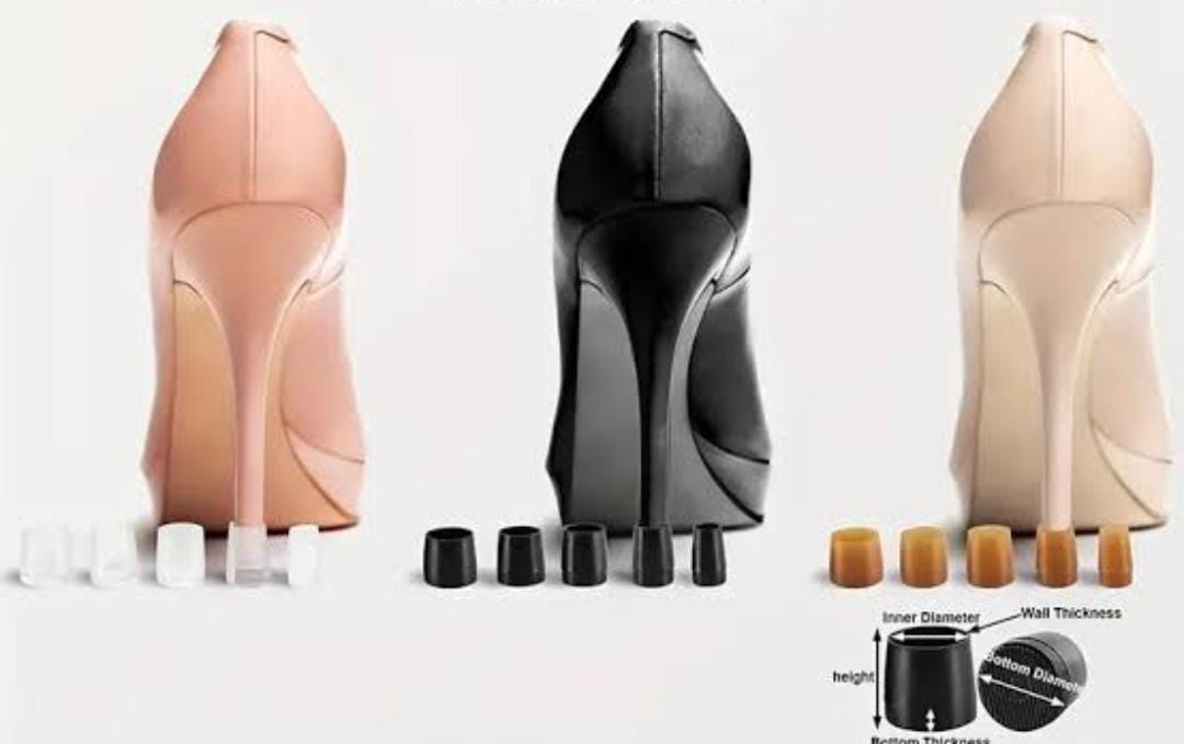 Heel caps, High Heel Protectors Heel Caps Shoes Replacement Tips Pin Non-Slip Anti-Noise Stiletto Heel Stoppers Covers Silent for Repairing Shoes Grass Wedding Gravel Wetlands Outdoor Events Black 1
