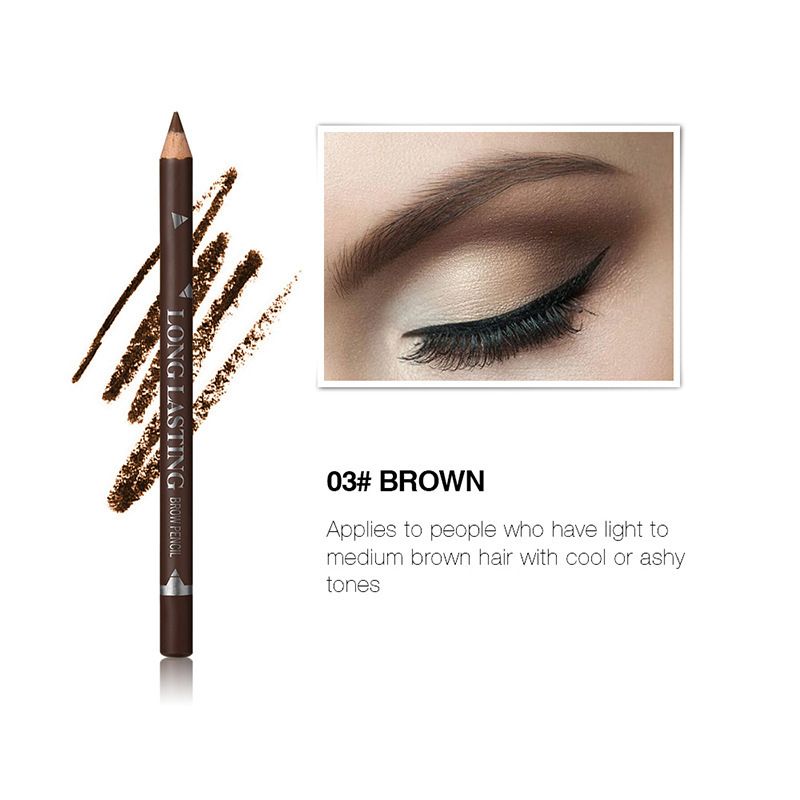 Waterproof Eye Brow Pencil Precise Brow Definer Black Blonde Brown Eyebrow Pen Long Lasting Makeup 3 Colors Cosmetic 01#Black 1pcs view 4