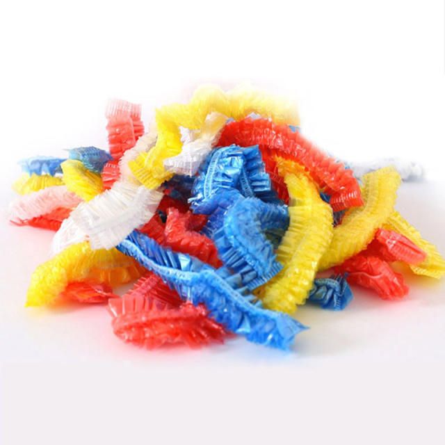 100Pcs Women Men Disposable Elastic Plastic Shower Bath Caps For SPA Hair Salon Waterproof Shower Caps Hats