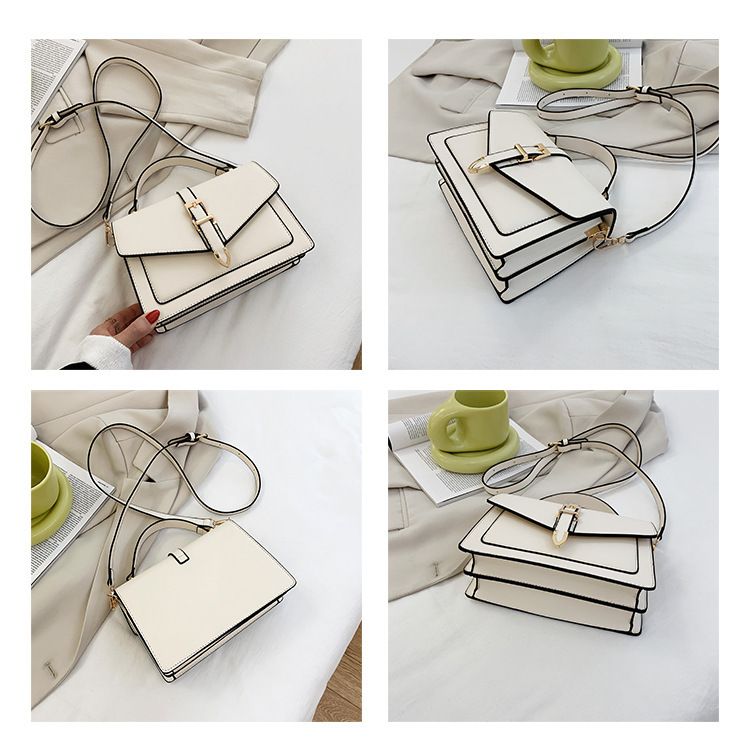 Niche design 2022 new bags women's bags high-end autumn and winter women's small bags shoulder crossbody handbag small square bag Khaki one size