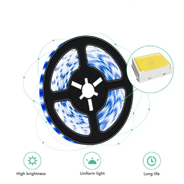 1M/3M/5M USB LED Strip Light 5V 30LEDs/m 2835 Dimmable Flexible Lamp Tape For TV Backlight Room Kitchen Lighting Lamp Decoration