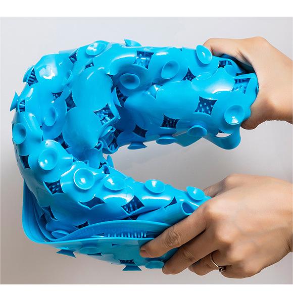 Bathroom Carpet Odorless Non-Toxic Pvc With Suction Cup Massage Non-Slip Mat Plastic Floor Mat Blue 38*70cm