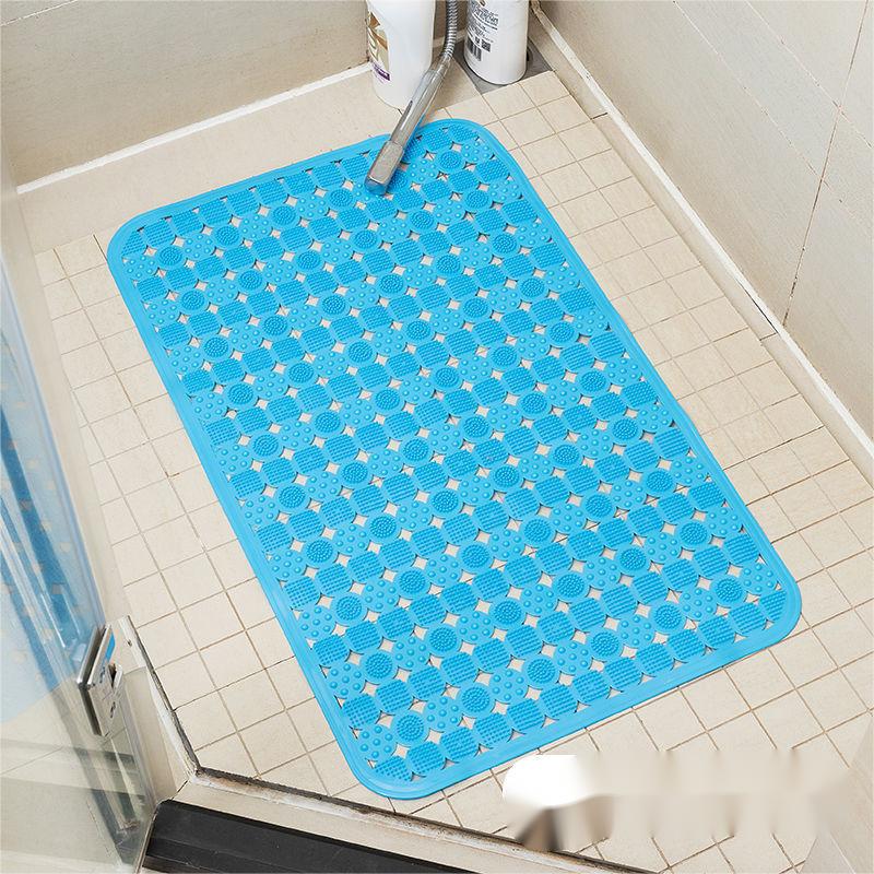 Bathroom Carpet Odorless Non-Toxic Pvc With Suction Cup Massage Non-Slip Mat Plastic Floor Mat Blue 38*70cm