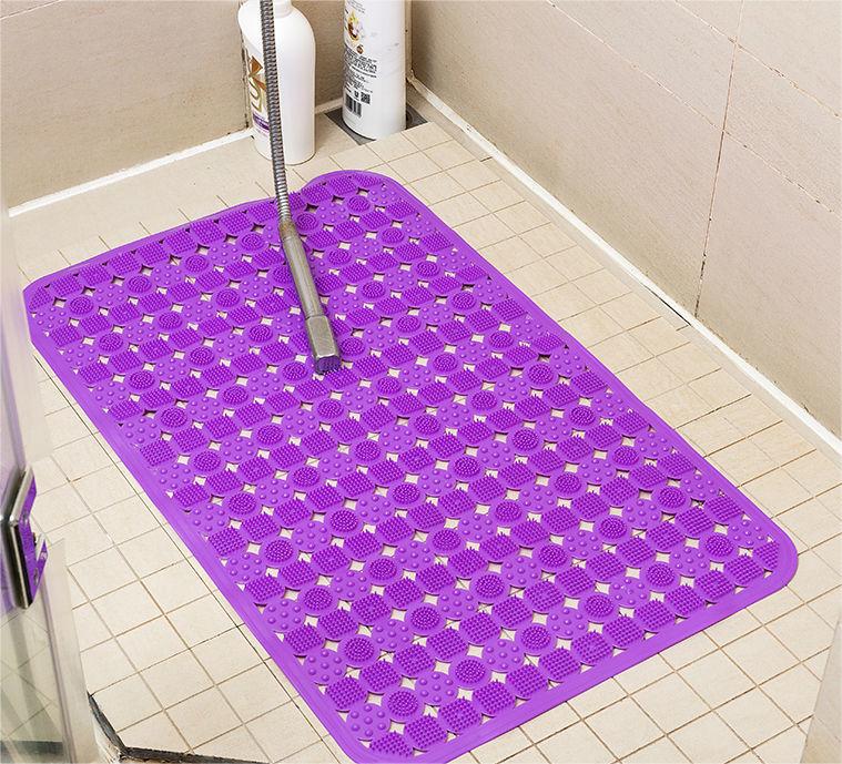 Bathroom Carpet Odorless Non-Toxic Pvc With Suction Cup Massage Non-Slip Mat Plastic Floor Mat Blue 38*70cm