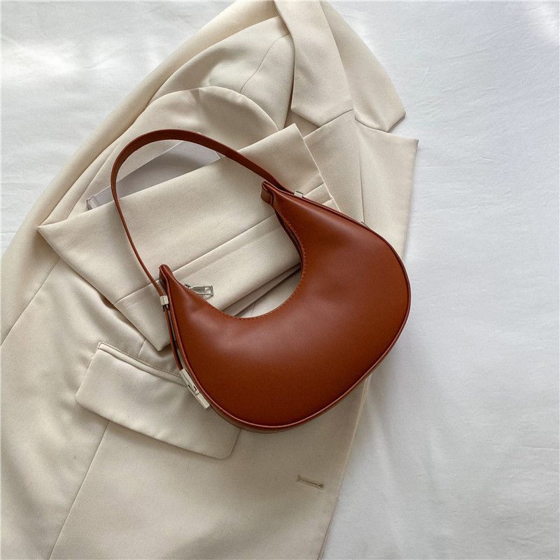 SkyBaby Fashion Luxury Design PU Leather Shoulder Hobo Bag Women Small Clutch Handbag Purse Female Underarm Bag Shopper Totes Khaki one