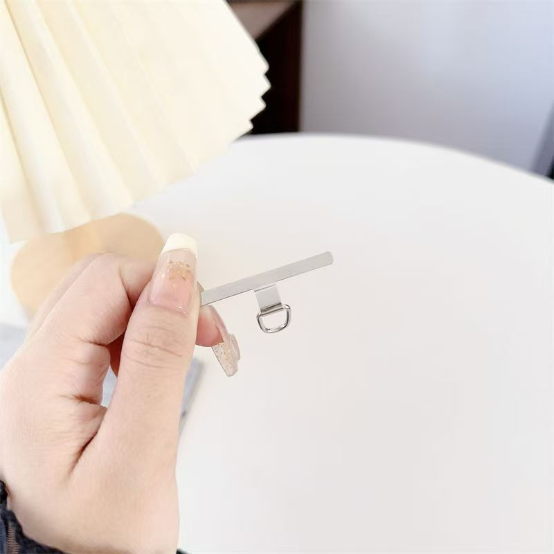 Ultra-Thin Stainless Steel Phone Tether Patch Gasket, Cellphone Strap Parts Replacement, Lanyard Safety Connect Piece White One Size