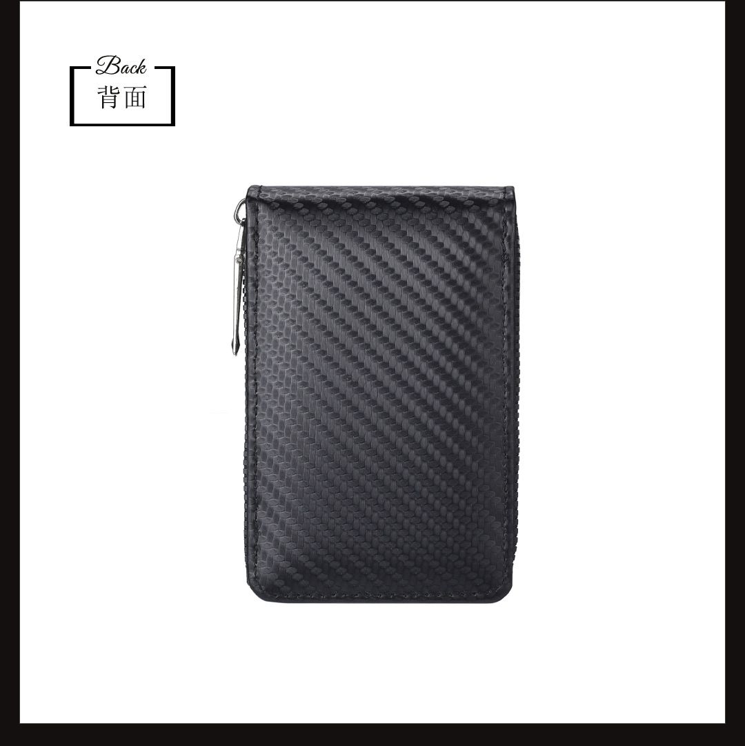 Anti-theft RFID card holder; anti-demagnetization driver's license card holder; carbon fiber pattern zipper accordion women's credit card holder Color 1 Trumpet