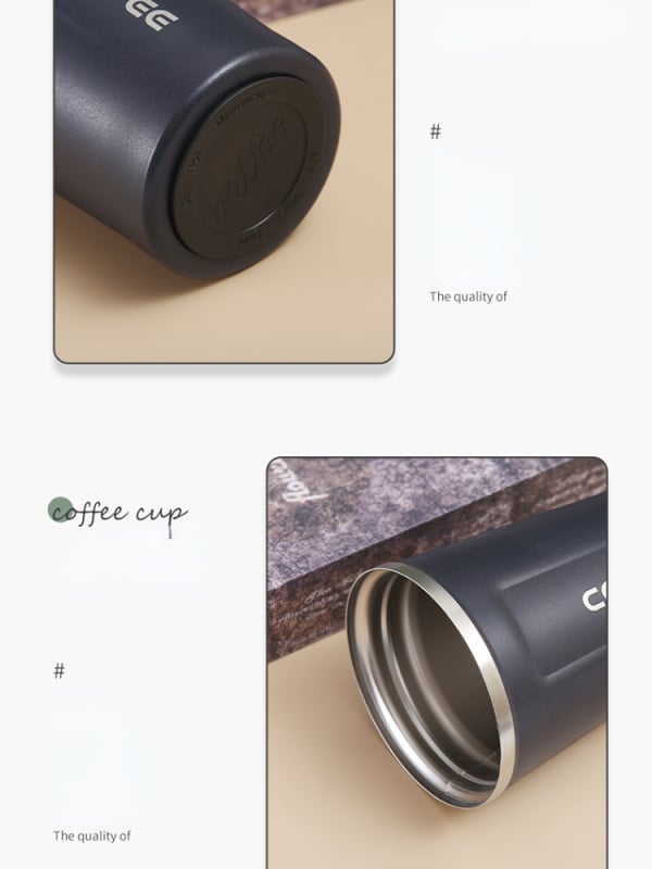 500ml Stainless Steel Coffee Cup Travel Thermal Mug Leak-Proof Thermos Bottle Tea Coffee Mug Vacuum Flask Insulated Cups