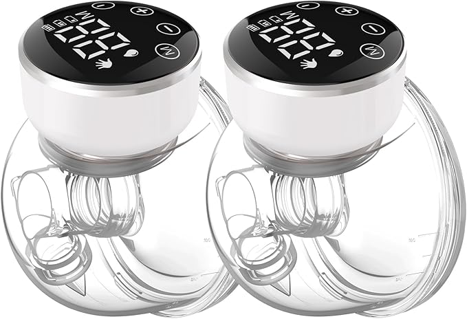 Double Wearable Breast Pump Hands Free of Longer Battery Life & LED Display, Portable Electric Breast Pump with 3 Modes & 9 Levels & Low Noise, 24 mm Flange, ( MY -376)