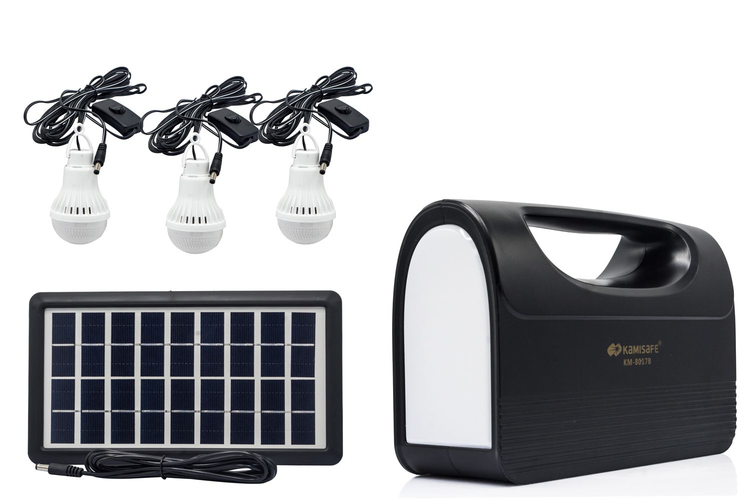 SOLAR HOME LIGHTING With LED Bulbs,3watts Solar And Three Lighting-KAMISAFE