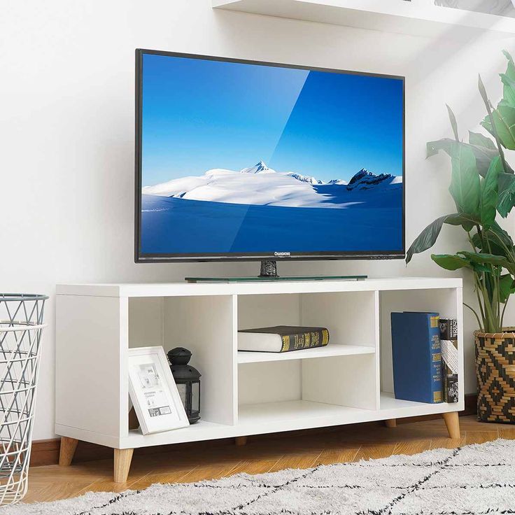 kingsley 55" Tv Stand ♦️wooden Tv stands with cabinets ♦️Size 120x30x50cm ♦️Colours :White