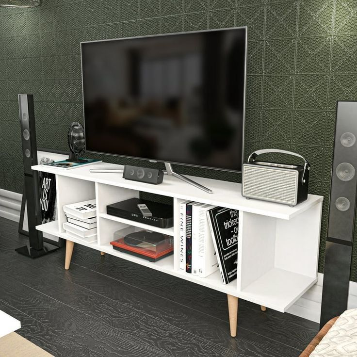 ESSMA WOODS 5FT Tv Stand ♦️wooden Tv stands with cabinets ♦️Size 150x30x56cm ♦️Colours :White