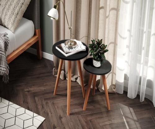 Shee Nordic TWINS/DOUBLE !! Coffee Tables♦️ big size ♦️wooden ♦️(Unassembled)- black ♦️ Coffee Tables♦️ color black size big 50cm, small 45cm.