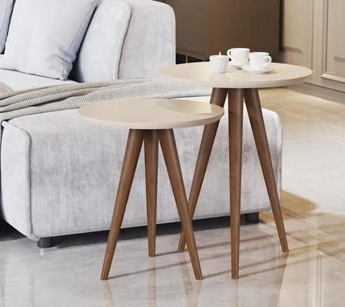 Shee Nordic TWINS/DOUBLE !! Coffee Tables♦️ big size ♦️wooden ♦️(Unassembled)- White ♦️ Coffee Tables♦️ color white size big 50cm, small 45cm.