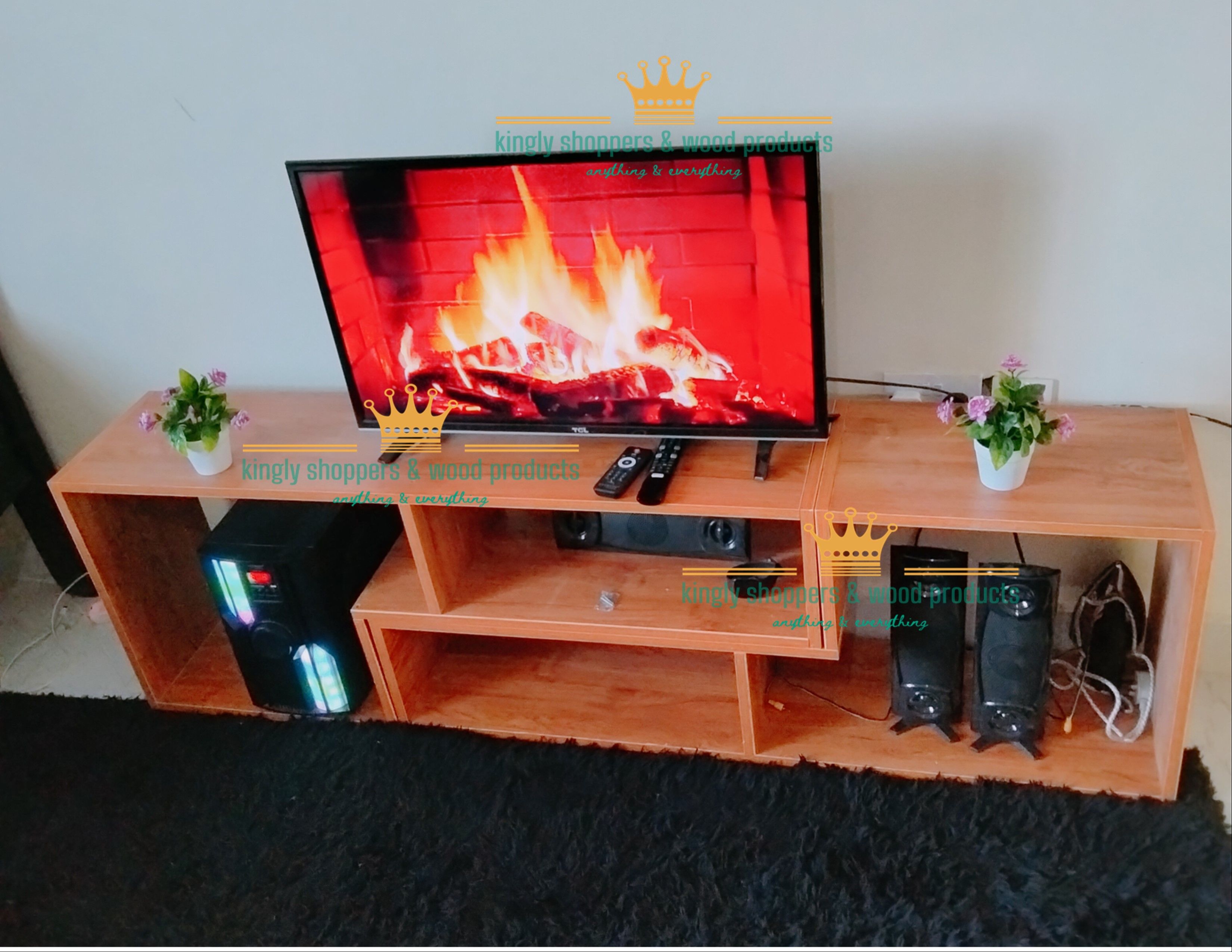 TALLIAS 90" Tv Stand ♦️wooden Tv stands with cabinets ♦️Size 1700x30x50cm ♦️Colours :ROYAL TEAK