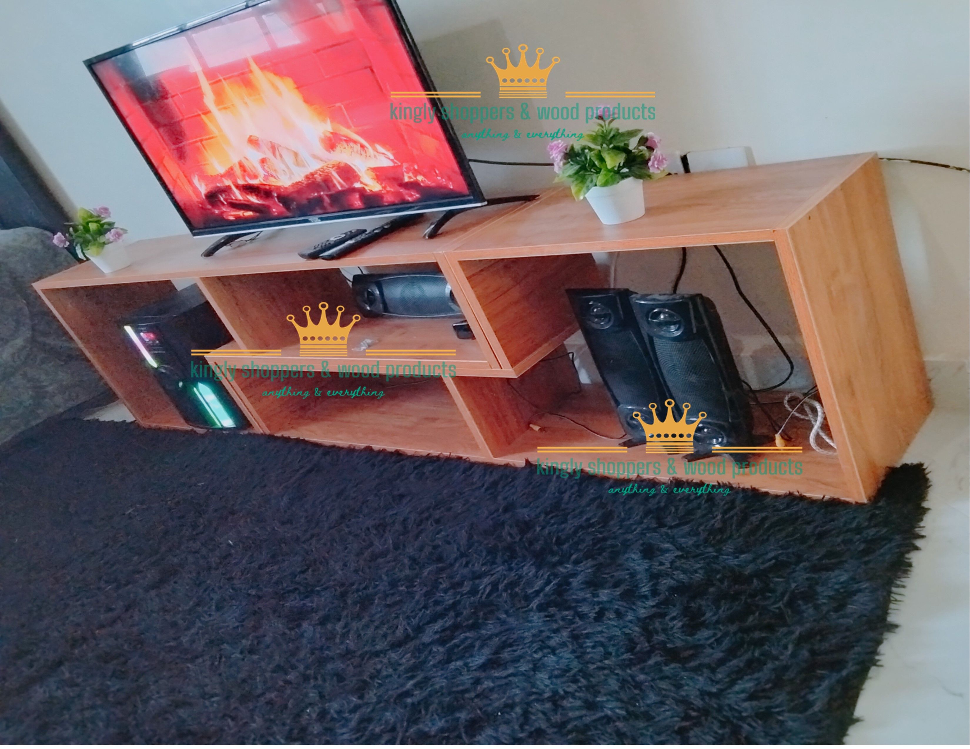 TALLIAS 90" Tv Stand ♦️wooden Tv stands with cabinets ♦️Size 1700x30x50cm ♦️Colours :ROYAL TEAK