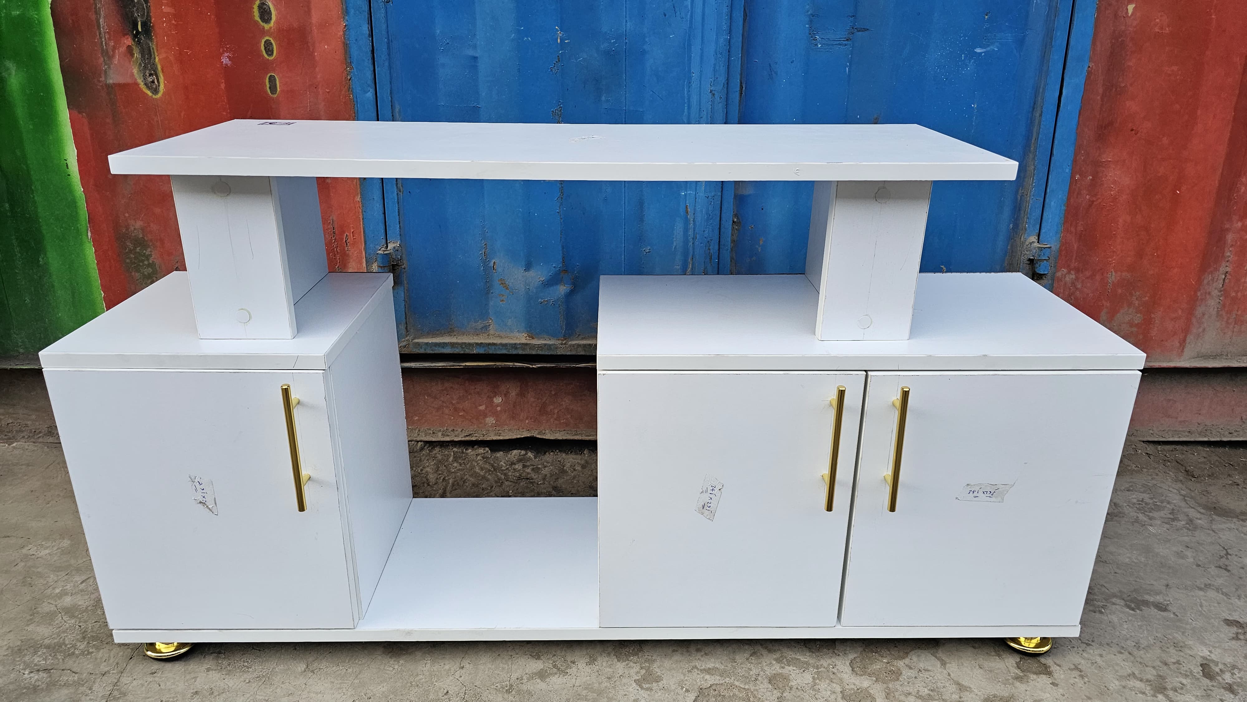 Istanbul 2 !!( BIG ALL WHITE ) Modern TV Stand With LED Lights 4FT ♦️wooden Tv stands with cabinets
