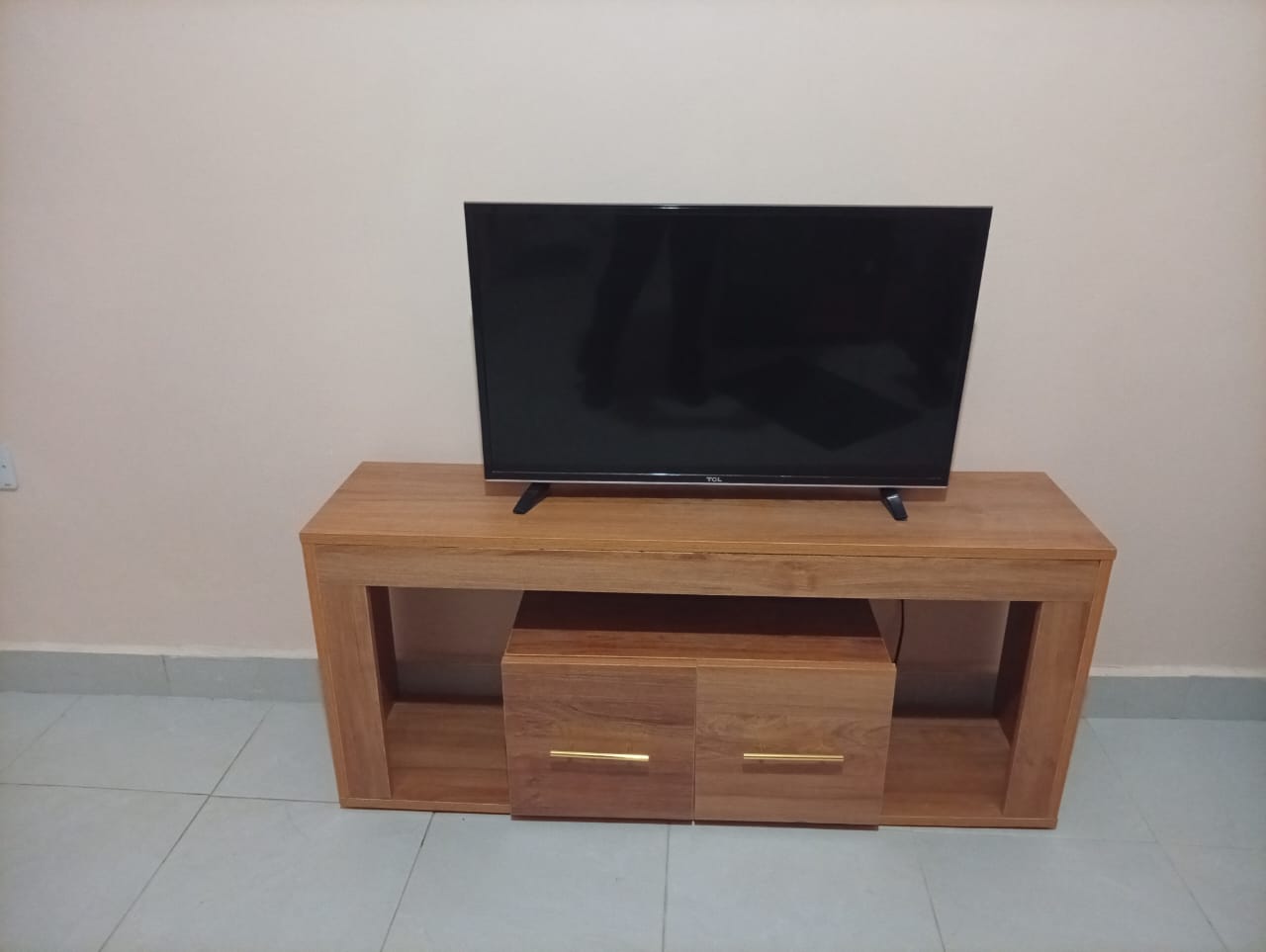 PINZEN Tv Stand ♦️wooden Tv stands with cabinets ♦️4FT -Size 120x30x120cm ♦️Colors :ROYAL TEAK- BROWN