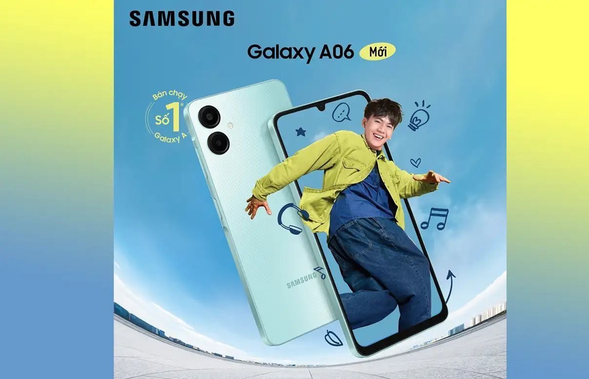 New Arrival Samsung Galaxy A06 128GB+4GB 50MP Camera 6.7" 90Hz MTK Helio G85 (12nm) 5000mAh 25W Type-C Charge Android 14 Side Fingerprint Unlock Smart Phones