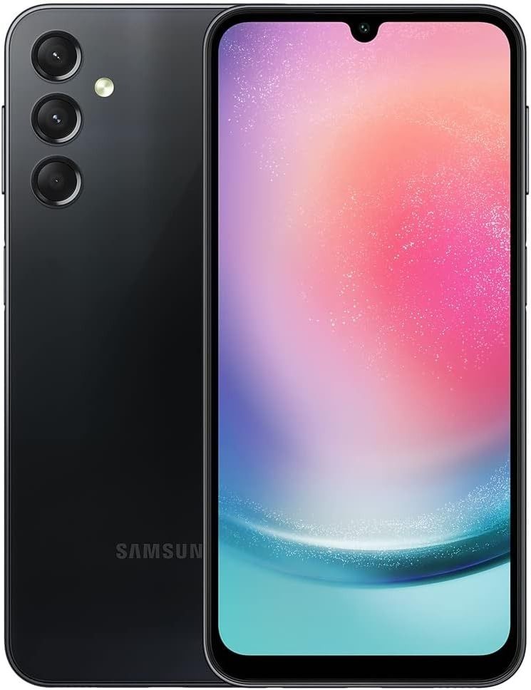 Samsung Galaxy A24 6.5" screen size 128GB ROM+4GB RAM dual 50MP Camera +13MP selfie 5000mAh battery capacity 4G network Android 13   Dual sim smartphone with 12 months warranty smartphone