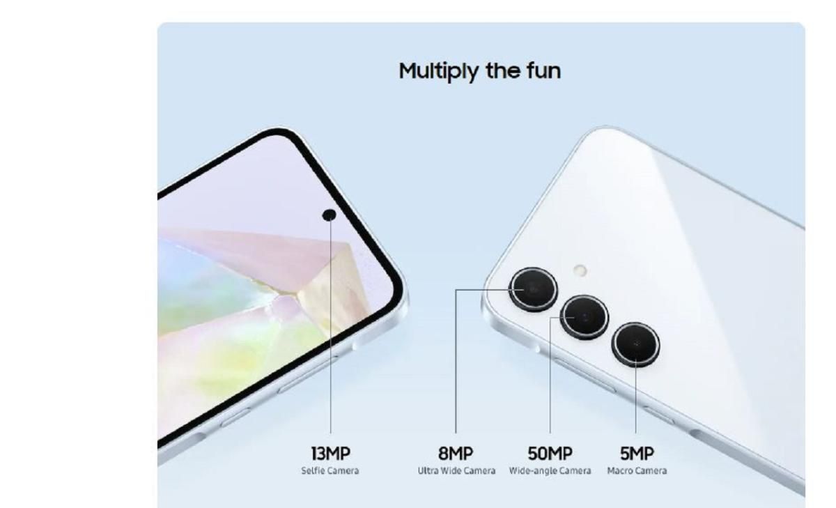 New Arrival Samsung Galaxy A35 5G 128GB+6GB RAM 120Hz Refresh rate 6.6" Display AMOLED 50MP Triple Camera Android 14 5000mAh 25W Fast charging Type-C Smart Phones Fingerprint Unlock smartphone