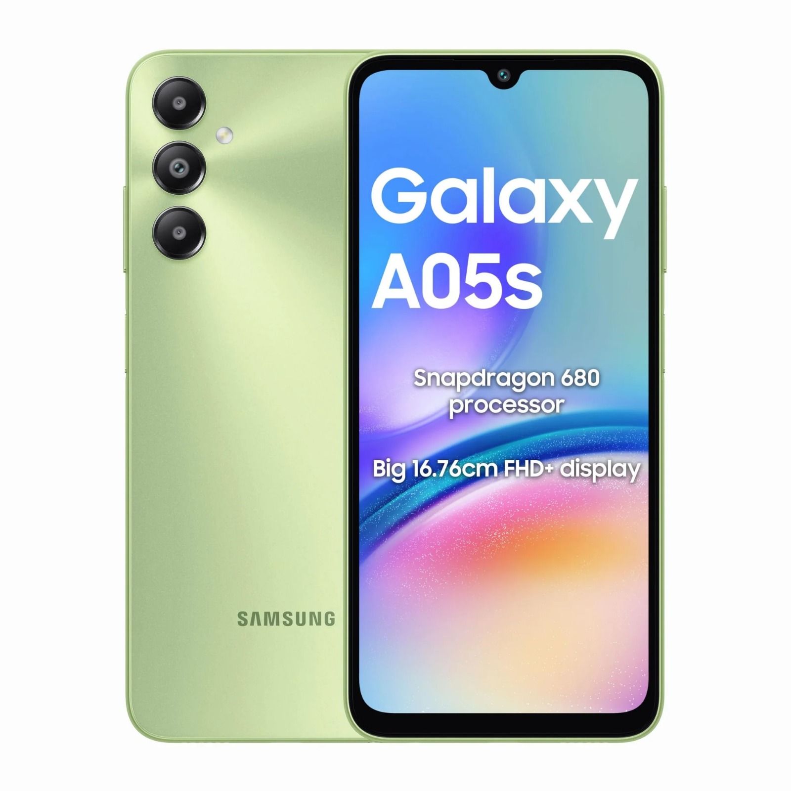 SAMSUNG GALAXY A05s 64GB STORAGE 4GB RAM 6.7" FHD+ Display 50MP + 2MP + 2MP BACK CAM 13MP SELFIE CAM OCTA CORE PROCESSOR 5000mAh 25W TYPE C FAST CHARGING 4G NETWORK 2GHz,1.8GHz ANDROID 13 SMARTPHONES