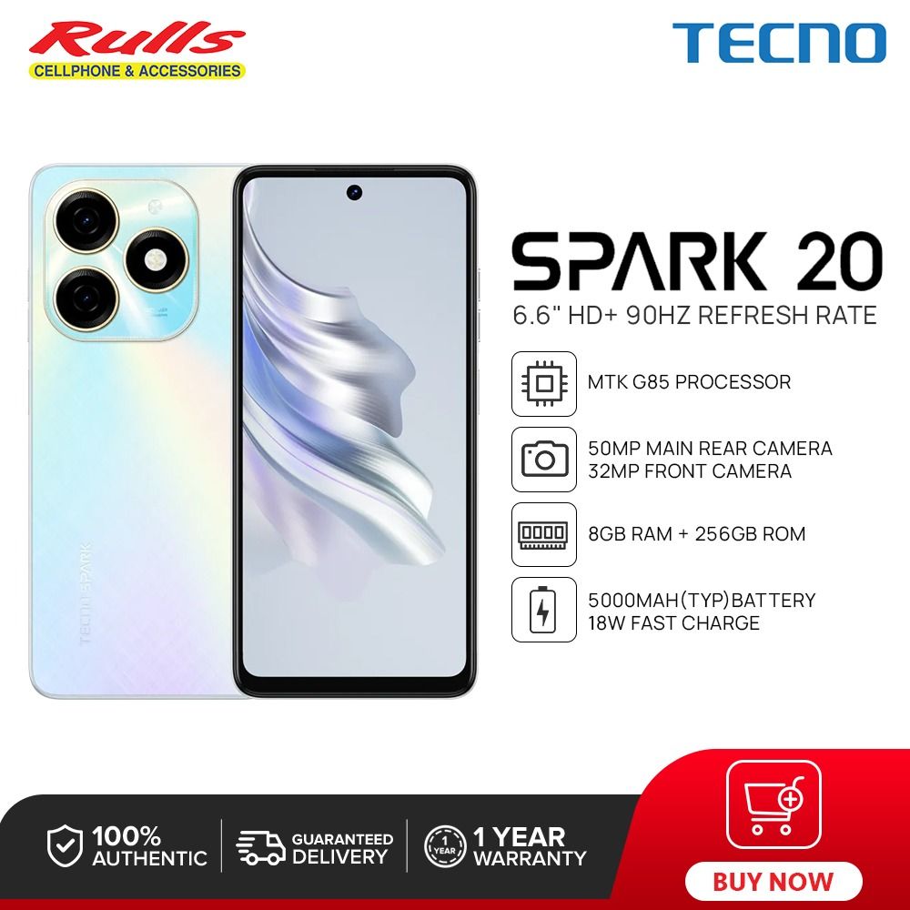 Tecno Spark 20 pro 256GB Upto 16GB(8+8)GB RAM 6.78'' HD Screen 120Hz 108MP Main CAMERA 32MP Selfie Camera Mediatek G99 PROCESSOR 5000mAh 33W Type C fast charger DUAL SIM 4G ANDROID 13 SMARTPHONE