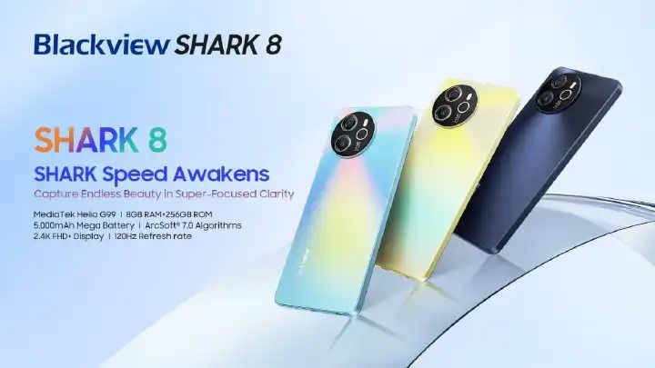Brand New Blackview Shark 8 256GB Storage Upto 16GBRAM(8+8)GB 6.78'' FHD + IPS INCELL Display 5000mAh Battery 64MP Rear Camera + VGA 13MP Front Camera Side Fingerprint Sensor Smartphones