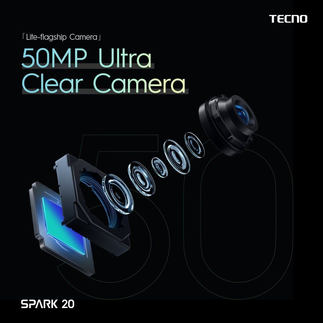 [Super Brand] TECNO SPARK 20C 256GB/128GB + 12(4+8)GB/8(4+4)GB RAM 6.6" 90Hz 50MP 5000mAh 18W Type-C Fast Charge Dual Speaker Dual SIM 4G Side Fingerprint Smart Phones