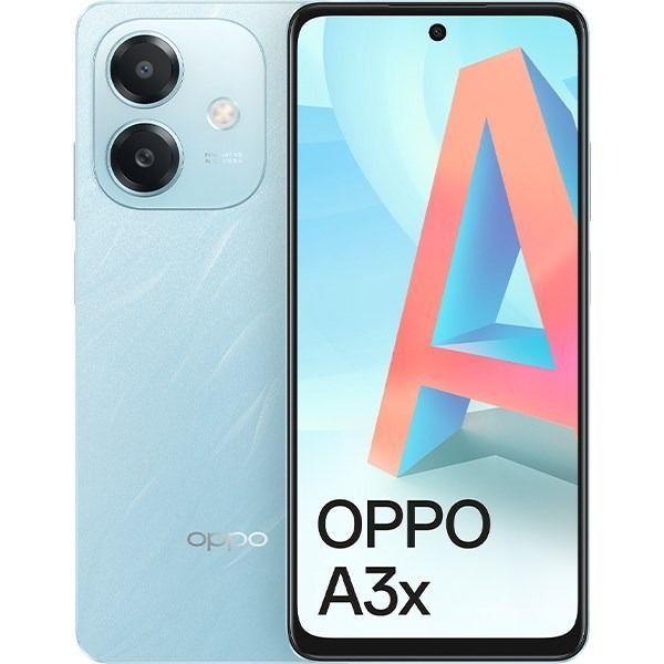 Oppo A3x 6.67-inch' 128GB ROM 4GB RAM"Battery: 5100mAh BATTERY CAPACITY Dual //SIM 120Hz refresh rate 8MP Rear camera 5MP Front camera Smart phone